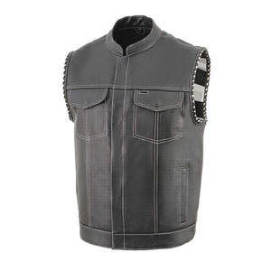 Gilet en cuir pour homme de haute qualité, imperméable, respirant, coupe-vent, décontracté, sans manches, col mandarin, style joueur, pour l'hiver, chaud - Product Image 1