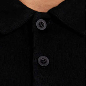 เสื้อโปโลสีดำสำหรับผู้ชายเสื้อโปโลผ้าฝ้ายแห้งเร็วแนวสตรีทเสื้อโปโลสีดำตามสั่ง - Product Image 6