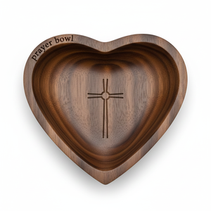 New <b>Heart</b> <b>Shaped</b> Religious Prayer <b>Bowl</b> Carved Wooden Cross Eco-Friendly Home Decor Candles Centerpiece Christian Gifts American - Product Image 3
