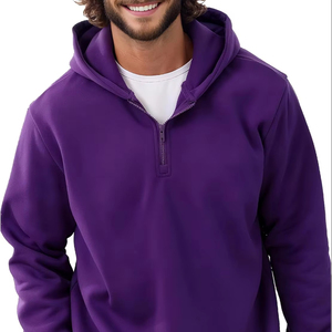 Sudadera con Capucha Casual de Invierno para Hombre, Cierre de Cremallera de un Cuarto, Felpa Suave y Acogedora, Sensación Flexible y Elástica, Transpirable, Forma Moderna, Construcción Resistente - Product Image 1