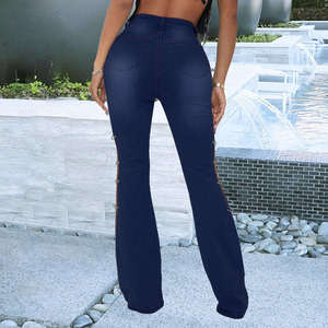 Jeans en denim formel personnalisés, nouvelle collection, vente chaude, taille mi-haute, stretch, coupe droite, été, printemps, hiver, lavés, respirants, imperméables, écologiques - Product Image 3