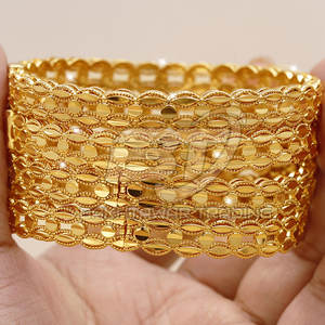 2026 Luxury Bridal Bangles for Women Gold Finish Wedding Jewelry Designer Wedding Bangles Set - Product Image 1