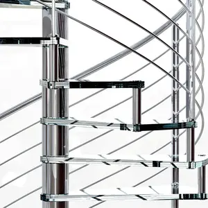 야외 럭셔리 현대적인 디자인 나선형 계단 나무 트레드 핫 아연 도금 탄소 강철 빔 맞춤형 인테리어 계단