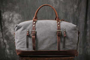 Fourre-tout LCTB-0012 durable en cuir toile sac polochon de voyage polyvalent Weekender nuit Gym affaires fourre-tout transparent caractéristique - Product Image 4