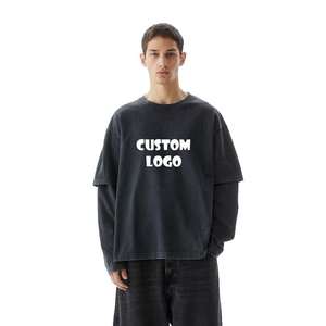 Vente en gros Spandex/coton T-shirt pour hommes avec logo personnalisé respirant délavé à l'acide à manches courtes coupe normale écologique en toile col rond - Product Image 1