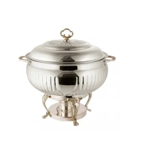 Chauffe-plats design en acier et cuivre Chauffe-buffet avec support fini antique Chauffe-plats pour hôtel restaurant - Product Image 4