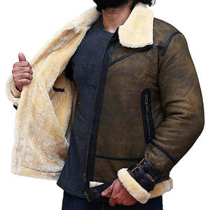 Veste en cuir en peau de mouton pour hommes, couleur personnalisée, nouveau style streetwear, vestes en cuir en peau de mouton pour hommes, taille adulte à la mode - Product Image 6