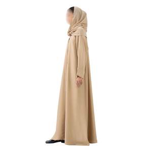 Abaya beige neutre pour femmes, robe modeste musulmane, style Dubaï, kaftan islamique, jalabiya, robe de soirée à manches longues, design minimaliste - Product Image 3