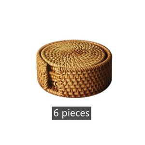 Ensemble de sous-verres en jacinthe d'eau artistique ronde faite à la main du Vietnam Accessoire de cuisine artisanal de haute qualité - Product Image 2