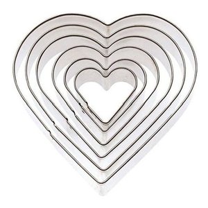 Lot de 6 emporte-pièces en forme de cœur LA DOLCETTERIA Cromato 5036, tailles assorties, pour utilisateurs GP et ME - Product Image 2