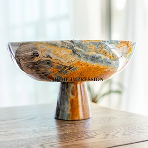 Hot Selling <b>Large</b> Marble <b>Serving</b> <b>Bowl</b> with Handcrafted Finishing and Versatile Functionality for Salads and Appetizers Food <b>Bowl</b> - Product Image 1