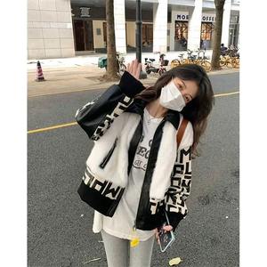 Col de fée en cuir véritable toile imperméable automne hiver veste à manches longues haut Streetwear - Product Image 4