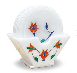 Posavasos de té de mármol elegante para el hogar, juego de posavasos de té de mármol hecho a mano, posavasos de té de mármol de lujo para bebidas de Artisan Craft - Product Image 2