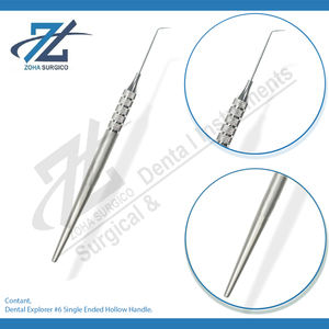 Explorateur dentaire #6 Instruments parodontaux à extrémité unique et à poignée creuse Curettes dentaires Gracey Perodontal Dentaire Chirurgical - Product Image 3