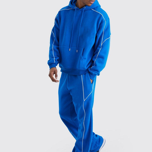 Sweat-shirt en éponge française unisexe avec logo personnalisé Ensemble de vêtements d'extérieur d'hiver surdimensionnés de style jogging respirant et sportif pour hommes - Product Image 3