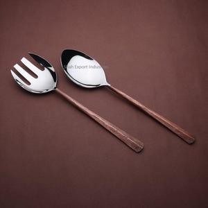 ชุดเซิฟเวอร์สลัดโลหะมาใหม่พร้อมที่จับแบบโบราณทำจากทองแดงสำหรับโต๊ะอาหารชุดช้อนและส้อม - Product Image 2