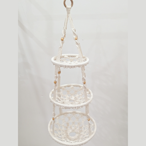 Panier de rangement suspendu en macramé JNC, durable, tissé à la main, pour l'organisation de la maison - Product Image 5