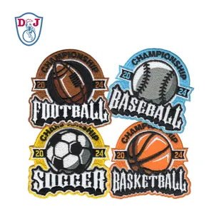 Recycled Iron On Patches Embroidery Sports Crest Badge Embroidery Wappens Eco Patches