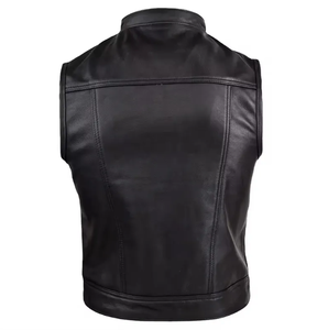 Chaleco de motorista de cuero de nuevo diseño 2024, chaleco de motocicleta para hombre, gran oferta, chalecos de cuero de buena calidad - Product Image 5