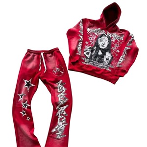 Ropa deportiva de 2 piezas ajustada personalizada para hombres, traje de jogging Vintage Unisex, chándal en Blanco estampado de patrón sólido para chándal de invierno - Product Image 3
