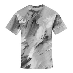 Dernière mode hommes T-Shirt bordure contrastée imprimé personnalisé conception de vêtements de rue en gros 100% coton peigné tissu anti-rides - Product Image 3