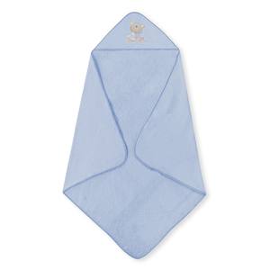 Mod. Serviette de bain bleue Love You 100x100 400 GSM en coton éponge avec brosse et peigne pour produits de bain pour bébé - Product Image 1