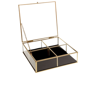 Joyero de metal y cristal transparente con marco hexagonal de estilo moderno para decoración del hogar - Product Image 4