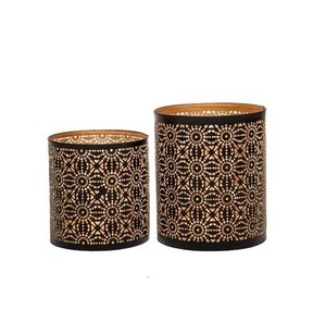 เชิงเทียนโลหะรูปทรงกลมสำหรับงานเลี้ยงสังสรรค์ในเทศกาลคริสต์มาสประดับโต๊ะเทียนสีดำ - Product Image 1