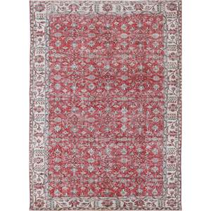 Vintage Large Area Pae-2096 Hand Knotted <b>Wool</b> Rug <b>Red</b> Orange Floral for Home Living Room Hallway Teen's Bedroom Rectangle - Product Image 1