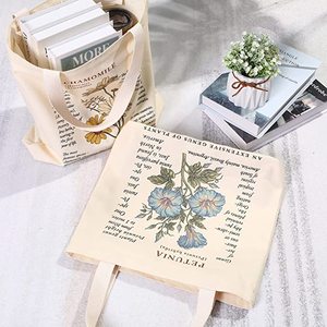 Bolso de lona de algodón orgánico con estampado personalizado para mujer, bolsa de mano 100% de algodón, OEM, hecho en Vietnam - Product Image 6