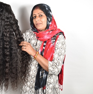 Extensions de cheveux humains indiens vierges à cuticule alignée Remy 100% Fournisseur de dentelle à double trame bon marché avec ondulations et boucles bouclées - Product Image 6