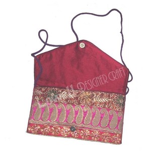 Elegant Bohemian Red Cotton Clutch Handcrafted Embroidered Women's <b>Messenger</b> <b>Bag</b> with <b>Large</b> Capacity Zipper for Weddings Parties - Product Image 2