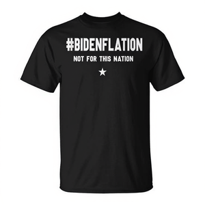 Maglietta BidenFlation Not For This Nation, maglietta nera con dichiarazione politica - Product Image 2