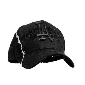 Gorra de Béisbol Negra Lavada al Ácido con Logotipo Personalizado al por Mayor, Gorra de Papá Vintage de Algodón Lavado, Gorra Deportiva Ajustable de Mezclilla - Product Image 5