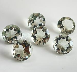Amatista verde natural Corte redondo 5mm Facetado-Piedra preciosa amatista verde suelta - Product Image 5
