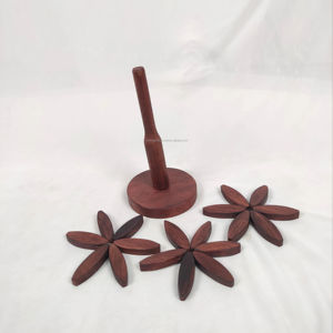 Salvamanteles de madera al por mayor de alta calidad para platos calientes Juego de salvamanteles con forma de árbol Posavasos para tetera Ollas calientes y sartenes calientes - Product Image 1