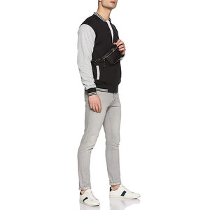 Blouson Bomber Homme Hiver Personnalisé Col Montant Coton Épais Effet Vieilli Coupe Courte Ample Zippé Style Baseball Varsity - Product Image 3