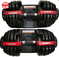 Haltères réglables de 5 lb à 52,5 lb, ensemble d'haltères réglables de 24 kg pour le sport