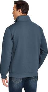 Sweats à capuche décontractés de haute qualité Logo personnalisé hommes sweat polaire quart 1/4 demi fermeture éclair col haut pull surdimensionné thermique OEM - Product Image 4