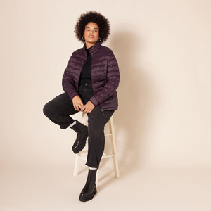 Chaqueta Acolchada Elegante para Mujer, de Algodón Teñido Liso, Impermeable, Transpirable, Ligera, Diseño Informal para Clima Frío, Abrigo de Invierno - Product Image 2