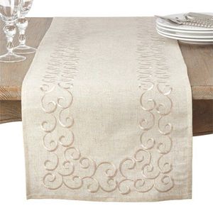 Camino de Mesa de Lino Suave con Bordado a Mano, Ideal para Decorar la Mesa de Comedor y Crear un Ambiente Acogedor en la Familia - Product Image 3