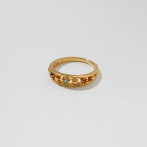 S925 Chapado en Oro de 14K, Clásico y Robusto, con Topacio Azul de Londres Natural, Ópalo Australiano y Circonita Cúbica, Personalizable para Venta al por Menor, OEM, ODM - Product Image 1