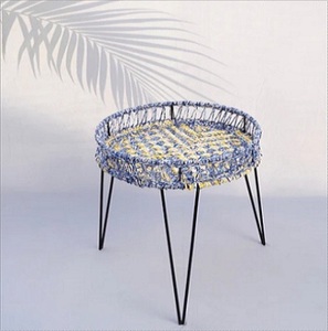 Precio bajo colorido elegante multifunción Almacenamiento de ratán hecho a mano algodón cuerda cesta mesa con patas de hierro cesta mesa de almacenamiento - Product Image 6