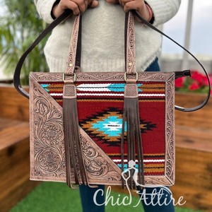 Manta de sillín de cuero mecanizada a mano para mujer, bolsos de mano grandes, bolso de hombro oculto de cuero genuino de alta calidad - Product Image 1