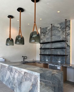 Plan de travail de cuisine en quartzite noir de luxe moderne, pierre naturelle, pour panneau mural, poli, imperméable, qualité supérieure, sur mesure - Product Image 2