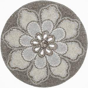 Axiom Home Accents - Manteles Individuales Modernos de Lujo Ecológicos de 12x12 Pulgadas, Altamente Duraderos, con Cuentas de Piedra, Posavasos Bordados Únicos - Product Image 1