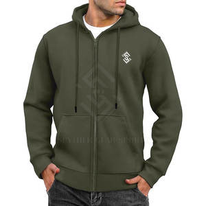 Sweat-shirts à capuche zippés pour hommes en tissu polaire, grande taille, service OEM, utilisation décontractée en extérieur, couleurs et logo personnalisés - Product Image 3