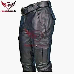 กางเกงหนังแท้สำหรับผู้ชายทำด้วยมือพร้อมการปรับแต่งทั้งหมดด้วยหนังแกะนุ่มกางเกงขายาวหนังแท้ - Product Image 2