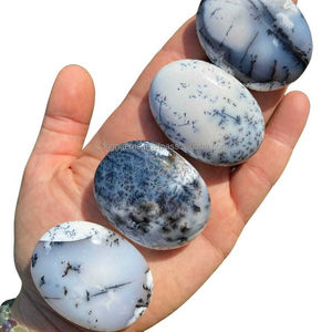 Wholesale Polished Dendritic <b>Opal</b> Palmstone Natural Reiki Meditation Gemstone Love Style Feng Semi-Precious Stone Crafts Carved - Product Image 1
