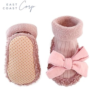 Baby Fleece Booties Newborn Unisex Bowknot Booties Infant Non-Slip First Walkers Warm Shoes House <b>Slippers</b> for Baby - Product Image 3